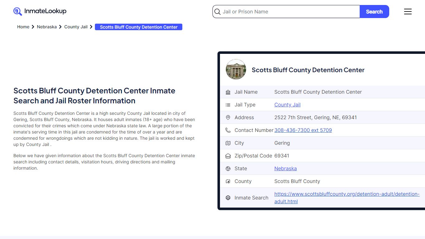 Scotts Bluff County Detention Center Inmate Search, Jail Roster ...